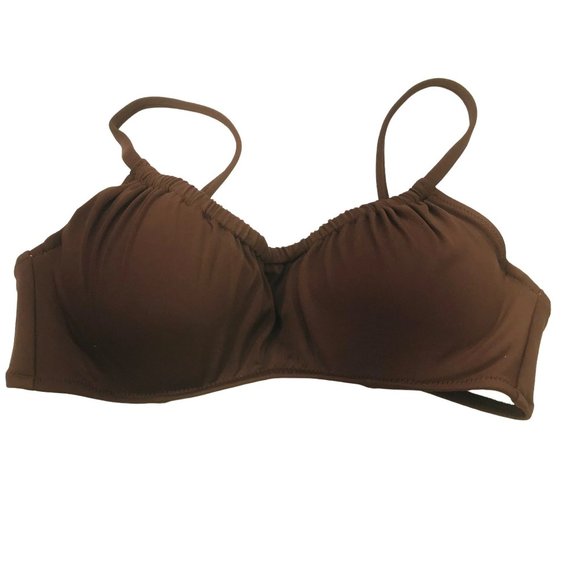 Shade And Shore Women's 32B Lightly Lined Shirred Bralette Bikini Swim Top NWOT - Picture 1 of 11